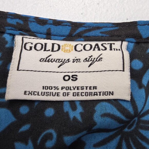 Gold Coast Kaftan Dress Womens One Size Blue Paisley Boho Tunic Kimono Cover Up - Picture 8 of 11